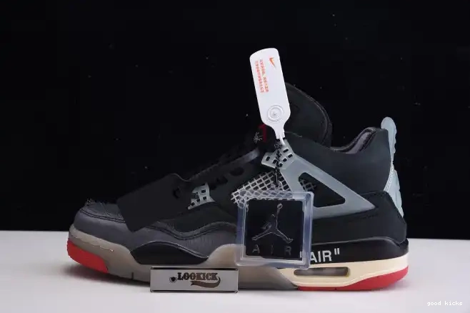 Off White x Air Jordan 4 Bred Retro CV9388-001 0507